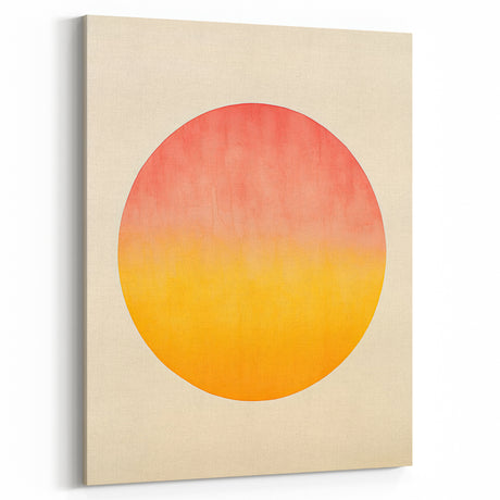 Minimalist Wall Art – Abstract Circle in Sunset Hues for Modern Decor