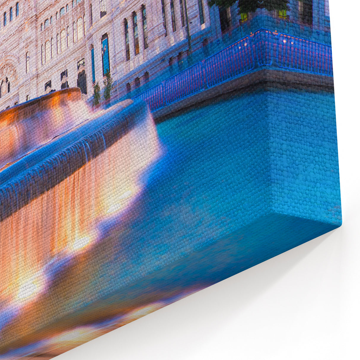 Elegant Madrid Fountain Art - Scenic Madrid Wall Art Canvas Print