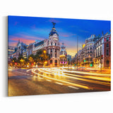 Madrid Street Lights at Dusk - Stunning Madrid Wall Art Canvas Print