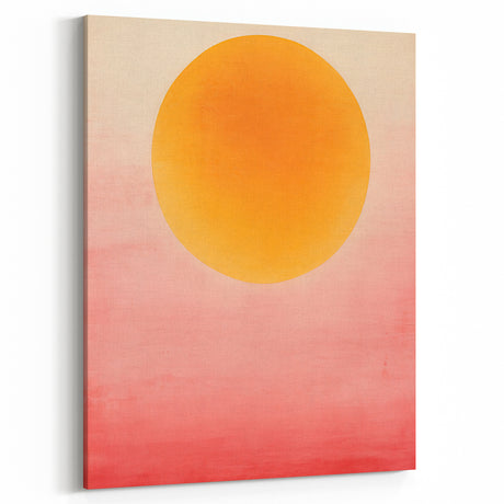 Minimalist Wall Art – Bold Sunset Circle in Pink and Orange Tones for Decor