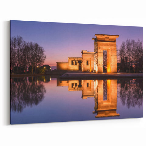 Twilight at Temple of Debod - Stunning Madrid Wall Art Canvas Print