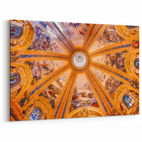 Exquisite Madrid Ceiling Fresco - Unique Madrid Wall Art Canvas Print