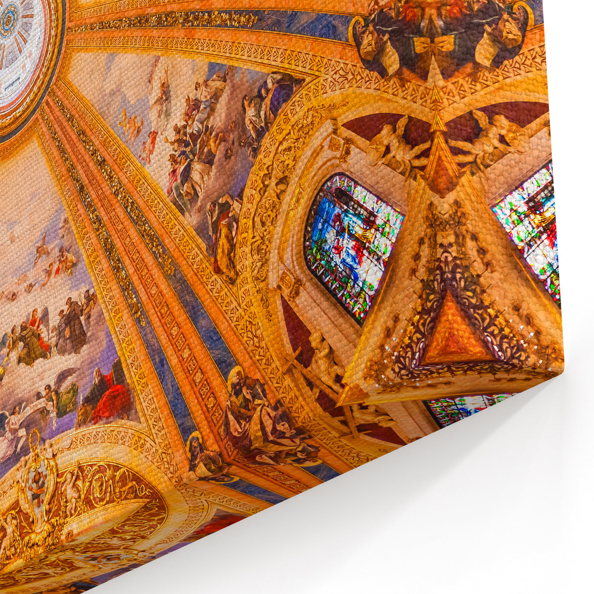 Exquisite Madrid Ceiling Fresco - Unique Madrid Wall Art Canvas Print