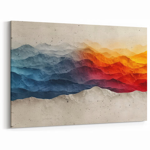 Glam Wall Art – Vibrant Abstract Mountain Landscape with Bold Colors