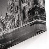 Stunning Madrid Cityscape Art - Iconic Gran Vía in Black and White Canvas