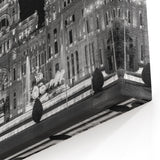 Madrid Architecture Art - Palacio de Cibeles at Night in Black and White