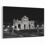 Puerta de Alcalá Madrid Wall Art - Black and White Cityscape Canvas Prints