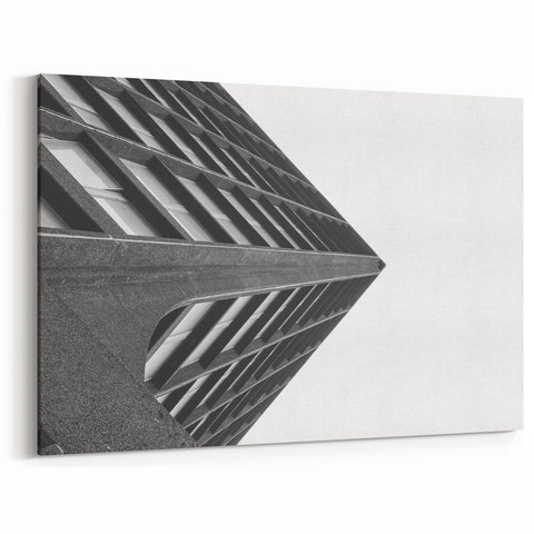 Brutalist Wall Art | Modern Geometric Industrial Design Canvas Print