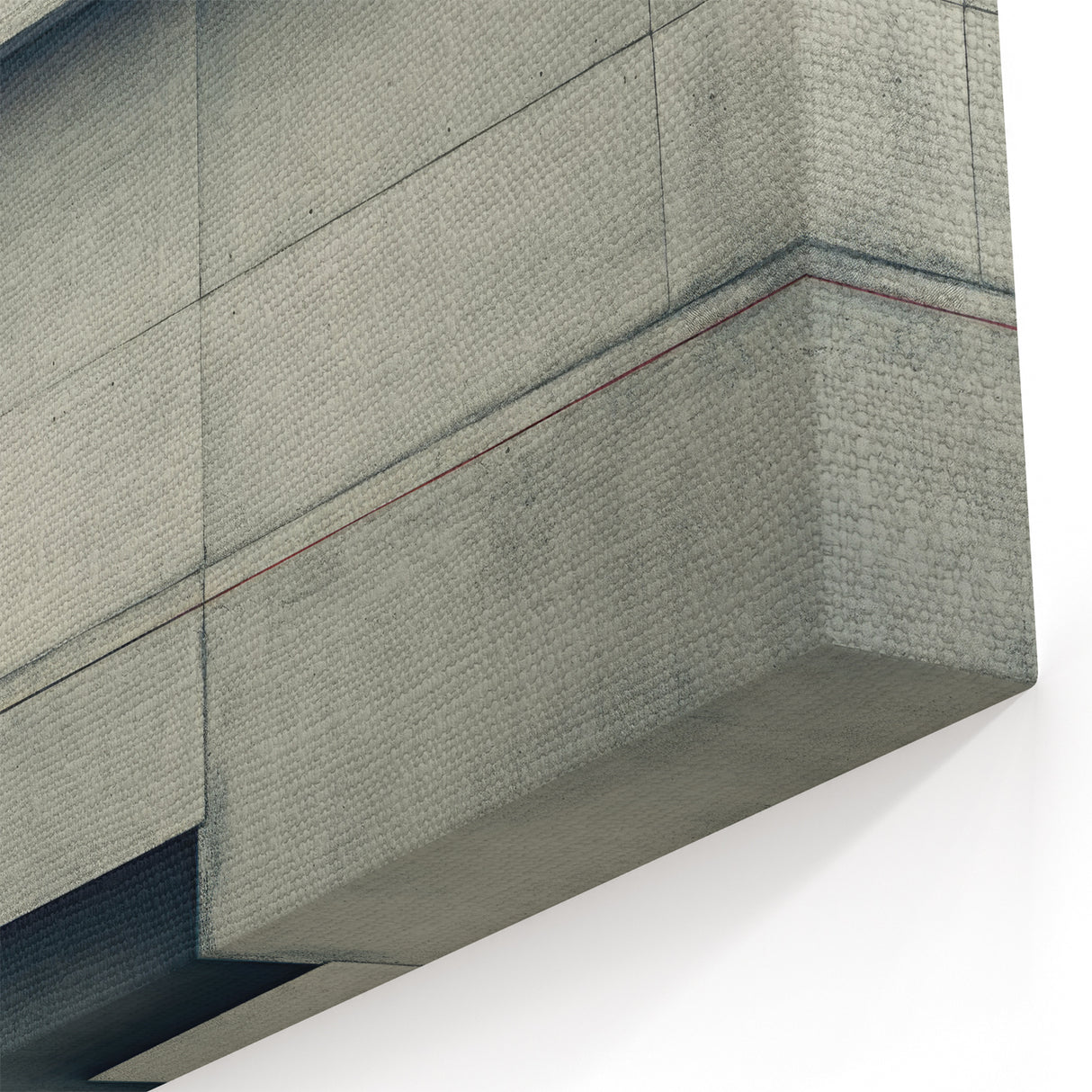 Brutalist Wall Art | Abstract Geometric Concrete Design with Color Blocks