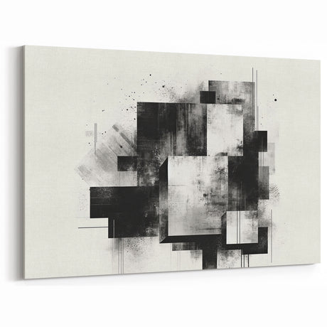 Brutalist Wall Art | Abstract Geometric Black and White Industrial Print