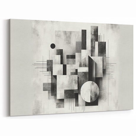 Brutalist Wall Art | Abstract Geometric Black and White Modern Art Print