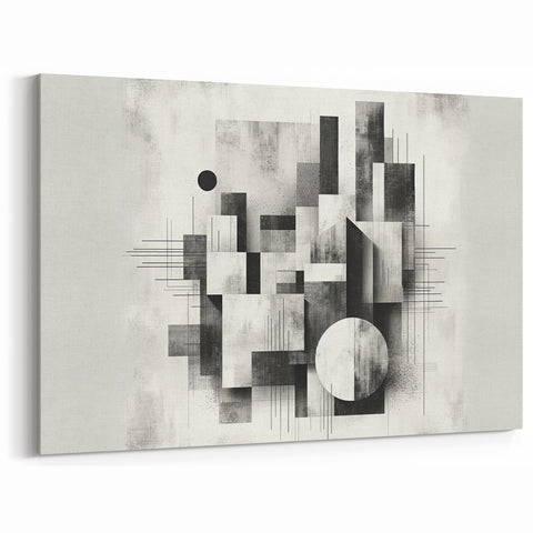 Brutalist Wall Art | Abstract Geometric Black and White Modern Art Print