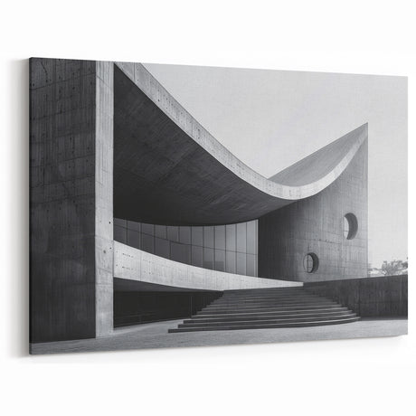 Brutalist Wall Art | Curved Concrete Structure Modern Architectural Print
