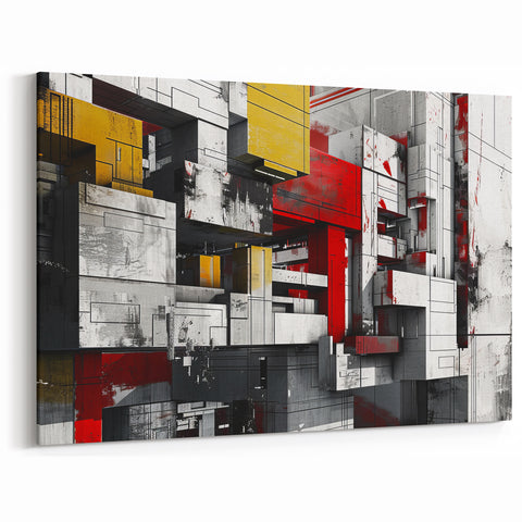 Bold Brutalist Wall Art | Industrial Geometric Design with Concrete Textures