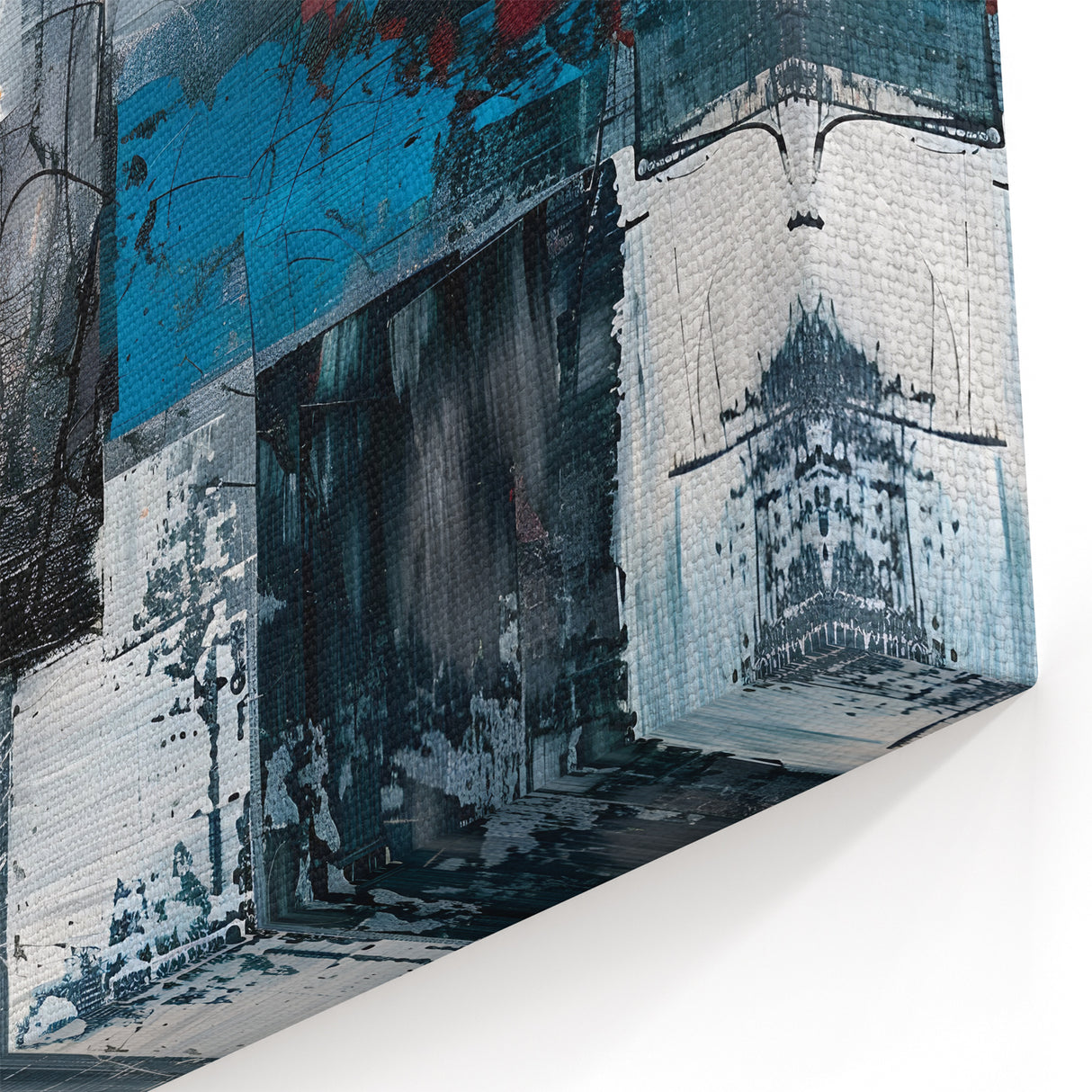 Abstract Brutalist Wall Art | Industrial Geometric Canvas with Bold Colors