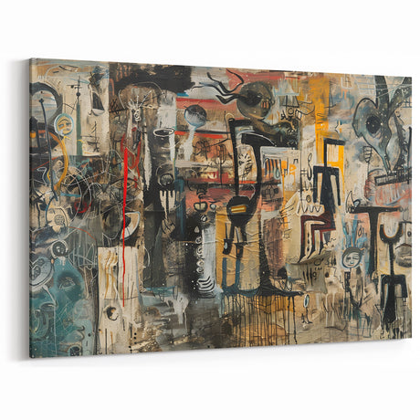 Expressive Brutalist Wall Art | Abstract Geometric Industrial Design Canvas