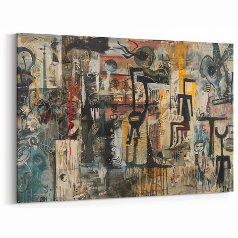 Expressive Brutalist Wall Art | Abstract Geometric Industrial Design Canvas