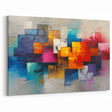 Vibrant Brutalist Wall Art | Colorful Abstract Geometric Industrial Canvas