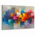 Vibrant Brutalist Wall Art | Colorful Abstract Geometric Industrial Canvas