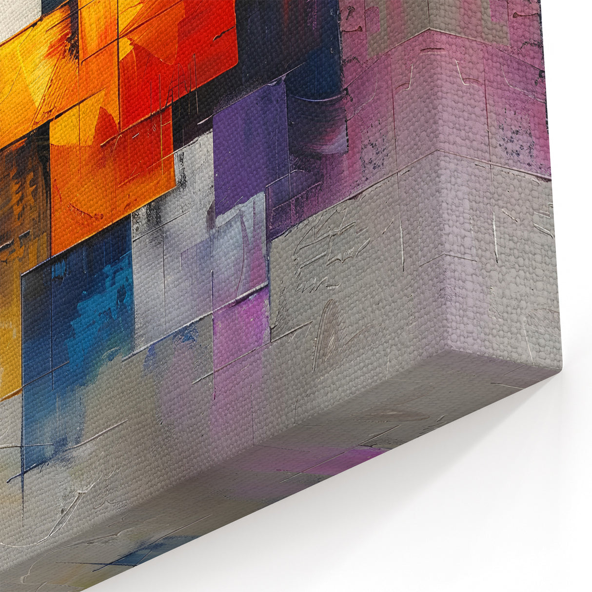 Vibrant Brutalist Wall Art | Colorful Abstract Geometric Industrial Canvas