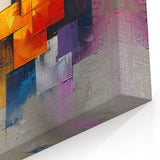 Vibrant Brutalist Wall Art | Colorful Abstract Geometric Industrial Canvas