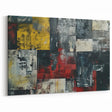 Industrial Brutalist Wall Art | Abstract Geometric Canvas with Raw Texture