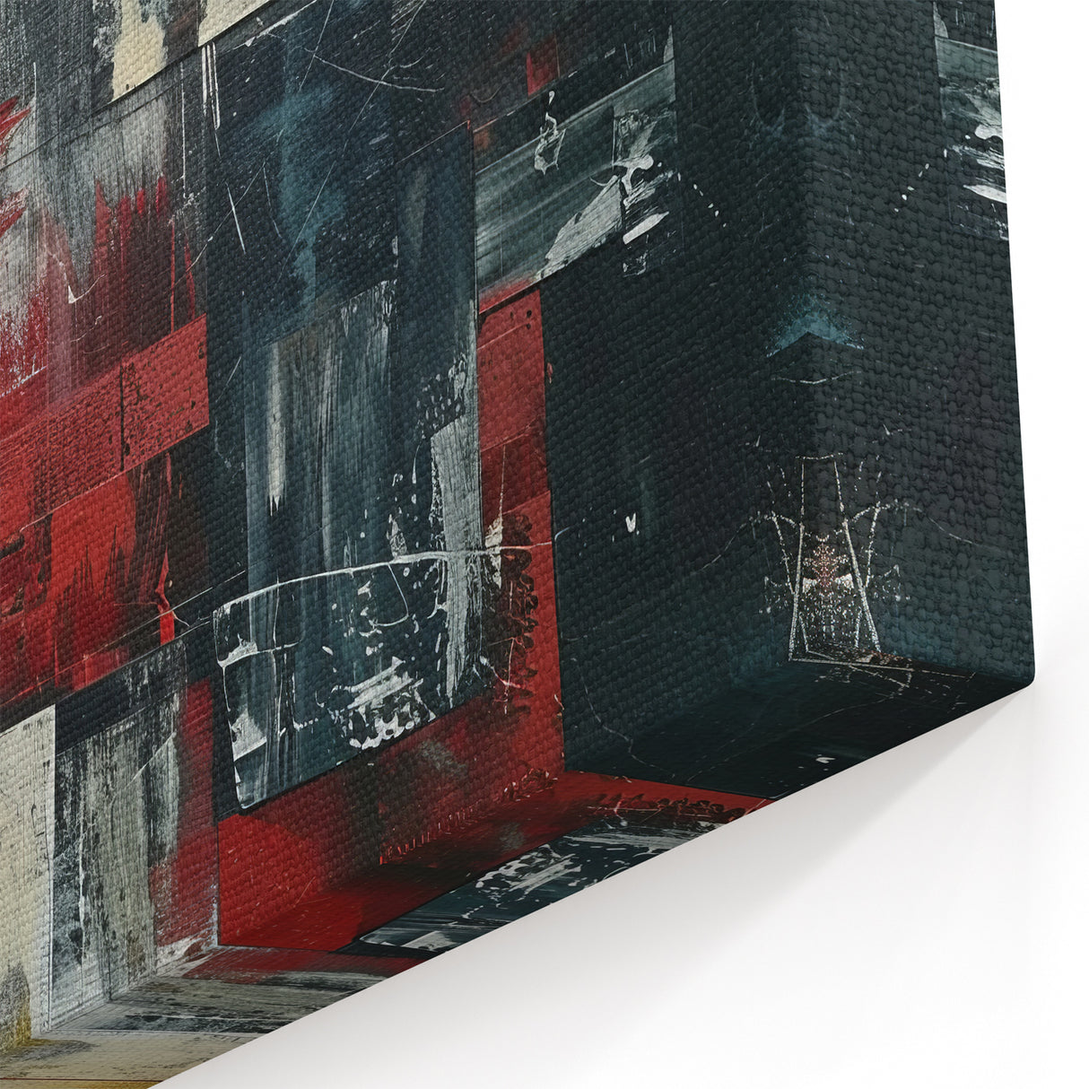 Industrial Brutalist Wall Art | Abstract Geometric Canvas with Raw Texture