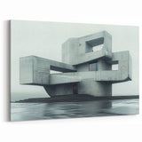 Minimalist Brutalist Wall Art | Geometric Concrete Architectural Design