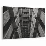 Black and White Brutalist Wall Art | Geometric Architectural Concrete Design
