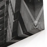 Black and White Brutalist Wall Art | Geometric Architectural Concrete Design
