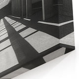 Minimalist Brutalist Wall Art | Geometric Concrete Architecture in Monochrome