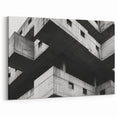 Geometric Brutalist Wall Art | Concrete Architecture in Monochrome