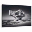 Futuristic Brutalist Wall Art | Surreal Coastal Concrete Architecture Design