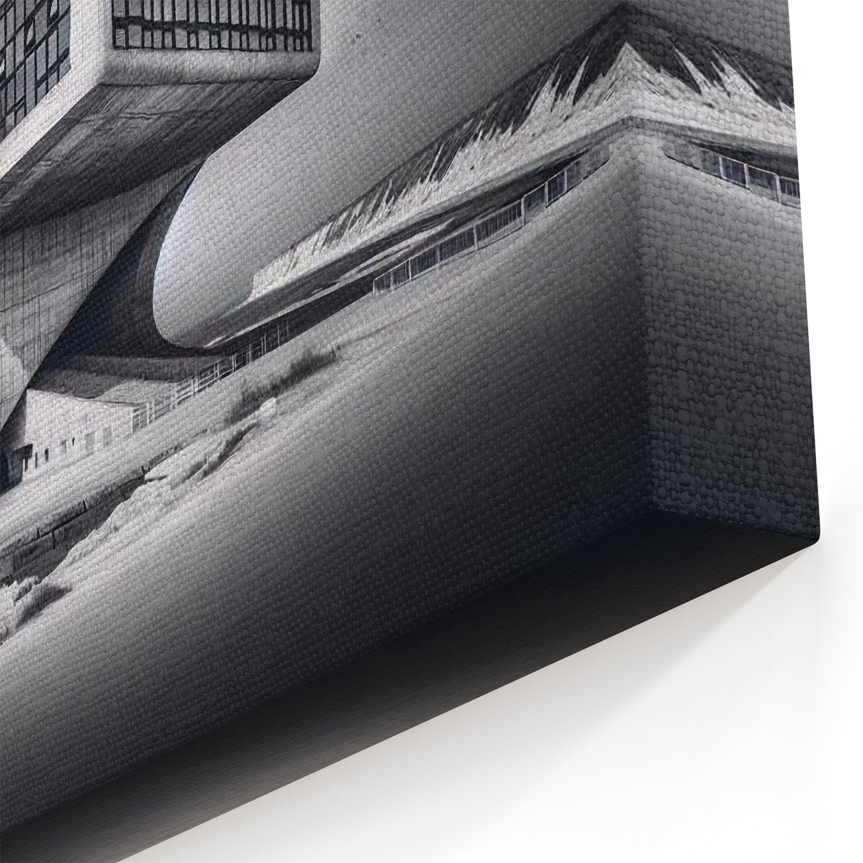 Futuristic Brutalist Wall Art | Surreal Coastal Concrete Architecture Design