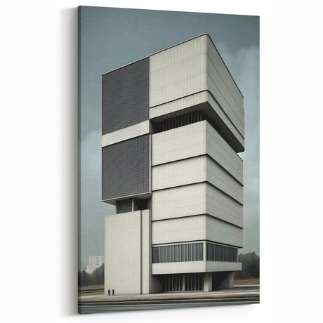 Modern Brutalist Wall Art | Minimalist Geometric Concrete Architecture