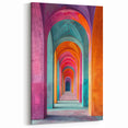 Vibrant Brutalist Wall Art | Colorful Geometric Arches in Concrete Design