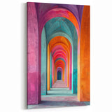 Vibrant Brutalist Wall Art | Colorful Geometric Arches in Concrete Design
