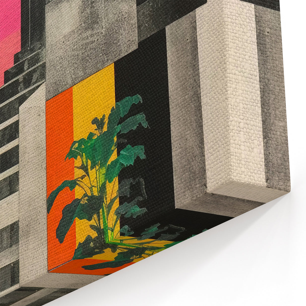 Brutalist Wall Art with Geometric Design | Modern Industrial Canvas Print
