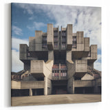 Brutalist Wall Art | Architectural Geometric Design | Industrial Canvas Print