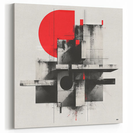 Brutalist Wall Art | Geometric Concrete Abstract | Industrial Canvas Print