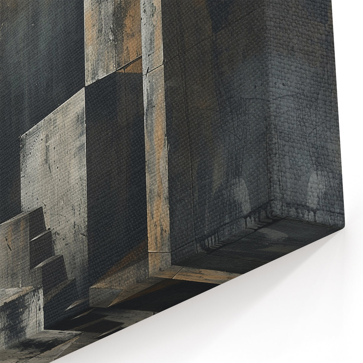 Brutalist Wall Art | Abstract Concrete Staircase | Industrial Canvas Print