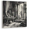 Brutalist Wall Art | Geometric Still Life with Concrete Cityscape | Canvas
