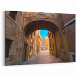 Valencia Canvas Prints - Historic Valencia Archway and Street Scene Art