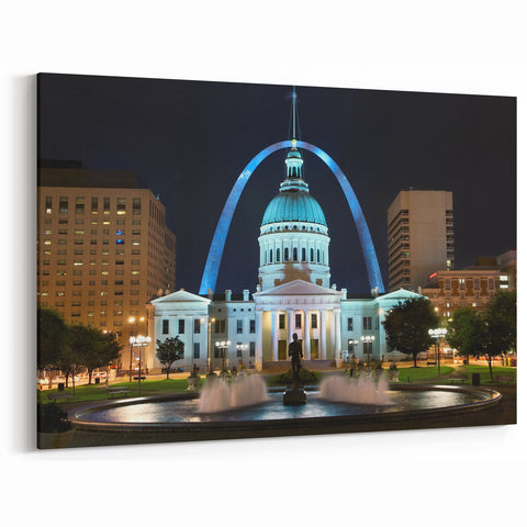 St. Louis Wall Art - Missouri Cityscape with Gateway Arch Night View