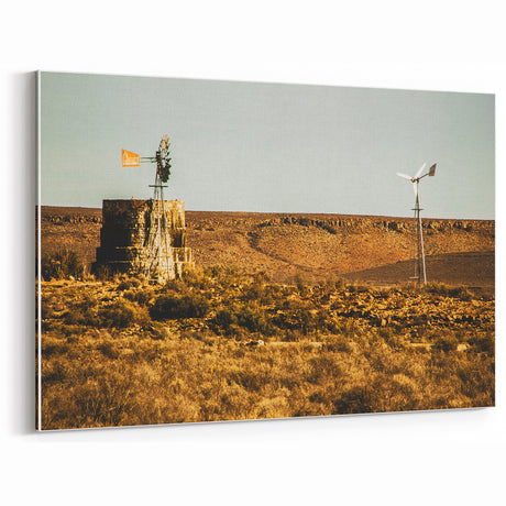 Rustic Windmill Landscape Wall Art | Farmhouse Decor | Vintage Wall Art