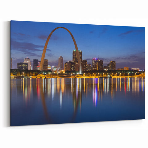 St. Louis Wall Art – Missouri Cityscape with Gateway Arch Night View