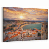 Valencia Cityscape Art - Panoramic Coastal View of Valencia at Sunset