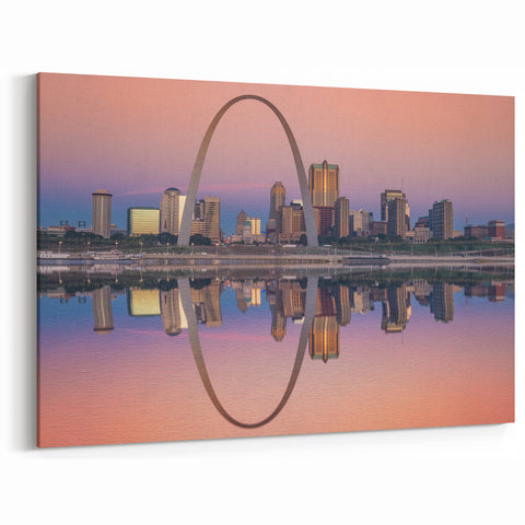 St. Louis Skyline Posters – Gateway Arch Reflection at Sunset
