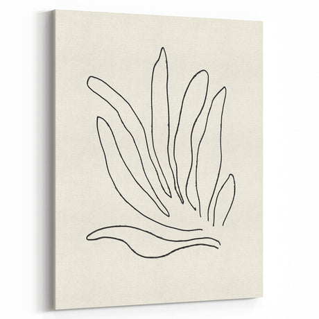 Minimalist Botanical Line Art: Elegant Abstract Leaf Design