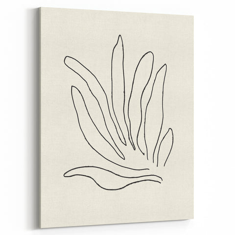 Minimalist Botanical Line Art: Elegant Abstract Leaf Design